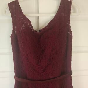 Morilee Madeline Gardner Burgundy Lace Bridesmaid MOB Wedding Guest Dress 14